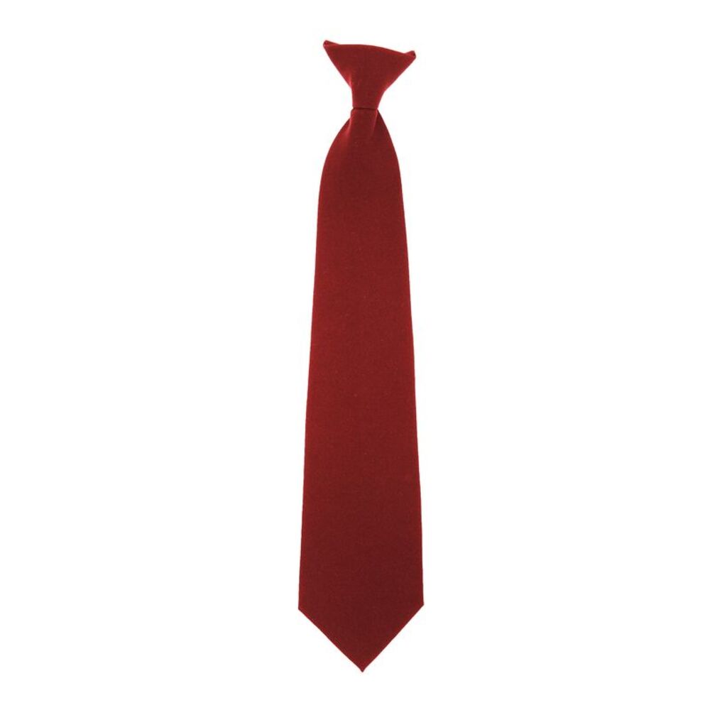 Yoko  Clip-On Unisex Classic Plain Formal Smart Tie (5 Colors) / Burgundy